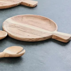 ACACIA CHIC Assiette Avec Manche Naturel