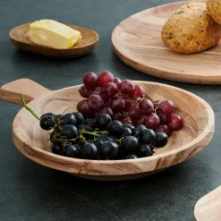 ACACIA CHIC Assiette Creuse Avec Manche Naturel