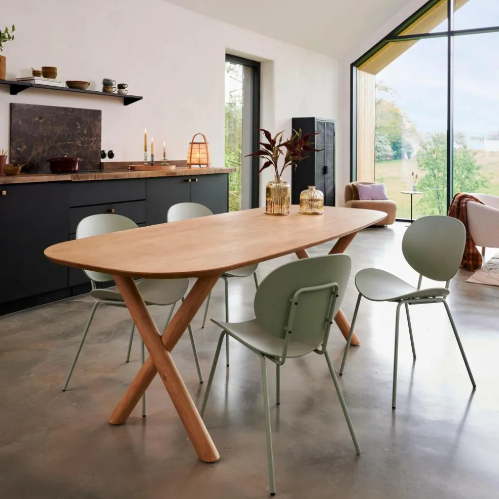 ACACIA Table à Manger Avec Pieds En X