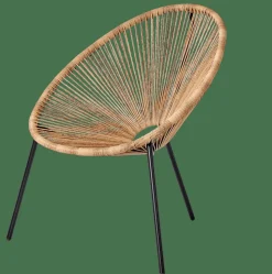 ACAPULCO Chaise Lounge Noir, Naturel