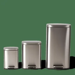 ADELE Poubelle à Pédale 12l Argent