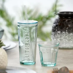 AUTHENTIC Verre Avec Paille Transparent