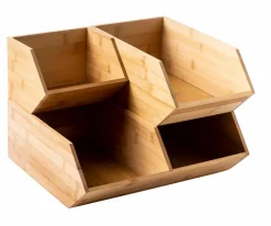 BAMBOO Boîte De Rangement à Fins Herbes Naturel