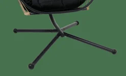 BAZAI Chaise Suspendue Avec Support Noir
