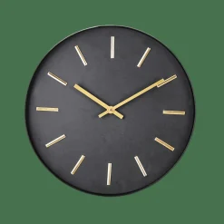 BLACK Horloge Murale Noir