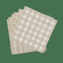 CHECK SAND Set De 20 Serviettes Beige