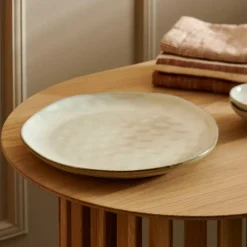 EARTH MARL Assiette Plate Crème