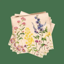 ECO FLORAL Set De 20 Serviettes Diverses Couleurs