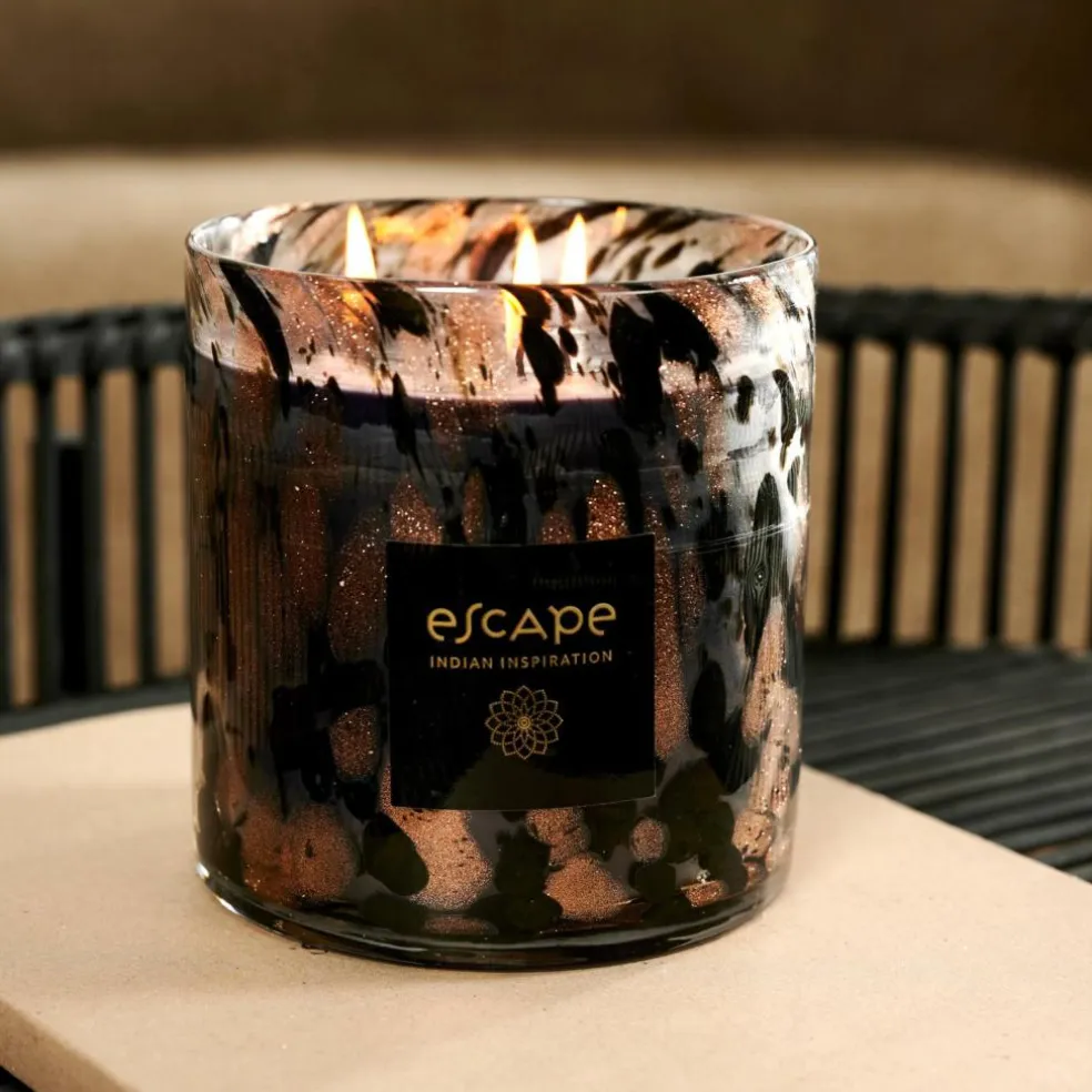 ESCAPE INDIAN INSPIRATION Bougie Parfumée Noir, Cuivre, Multicolore