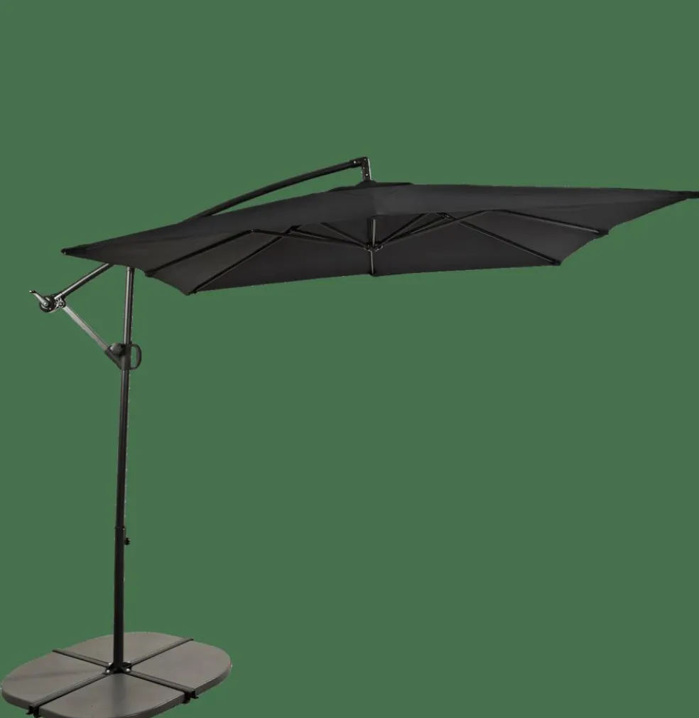 FIJI Parasol Déporté Sans Pied De Parasol Noir