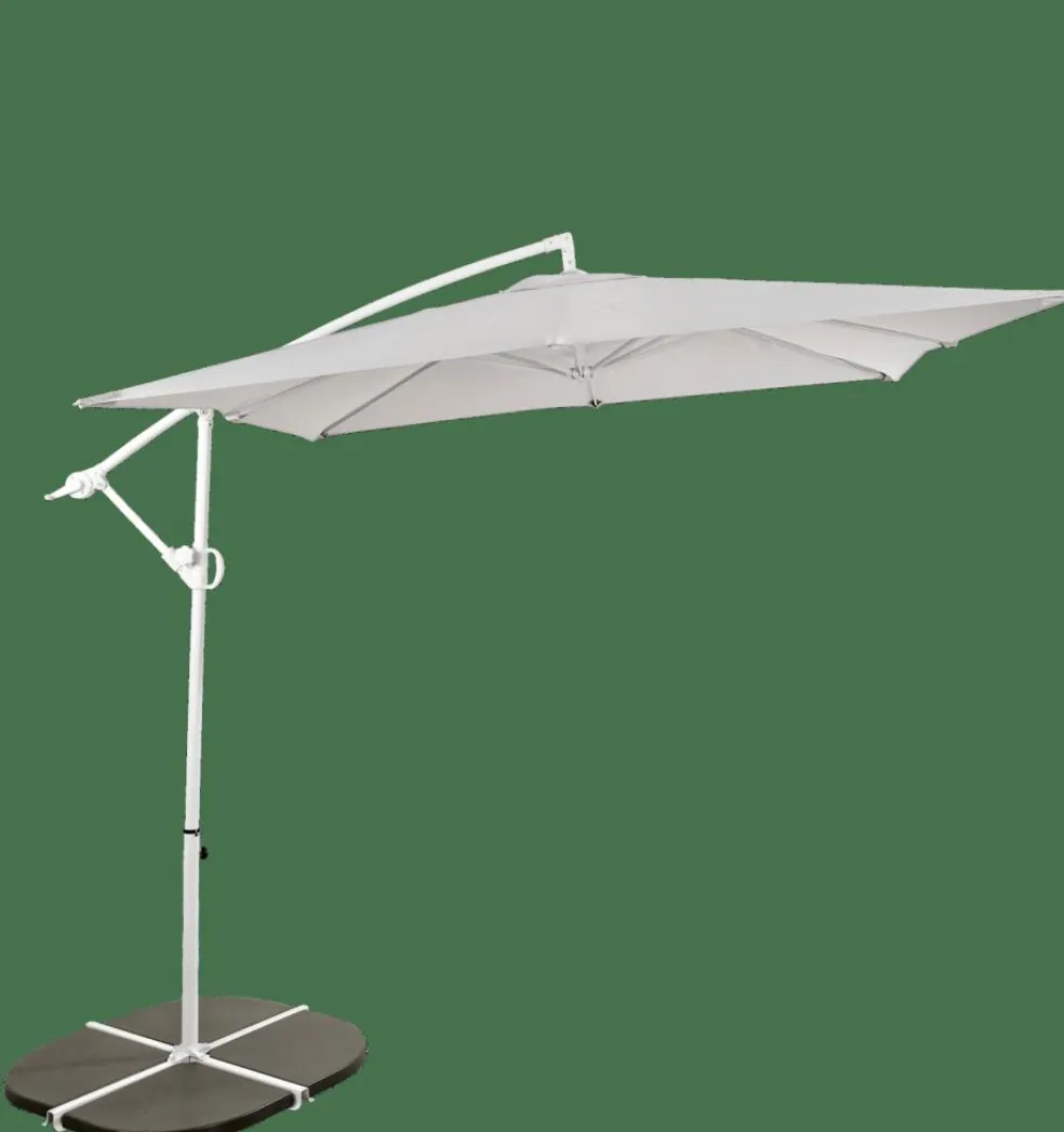 FIJI Parasol Déporté Sans Pied De Parasol Gris Clair