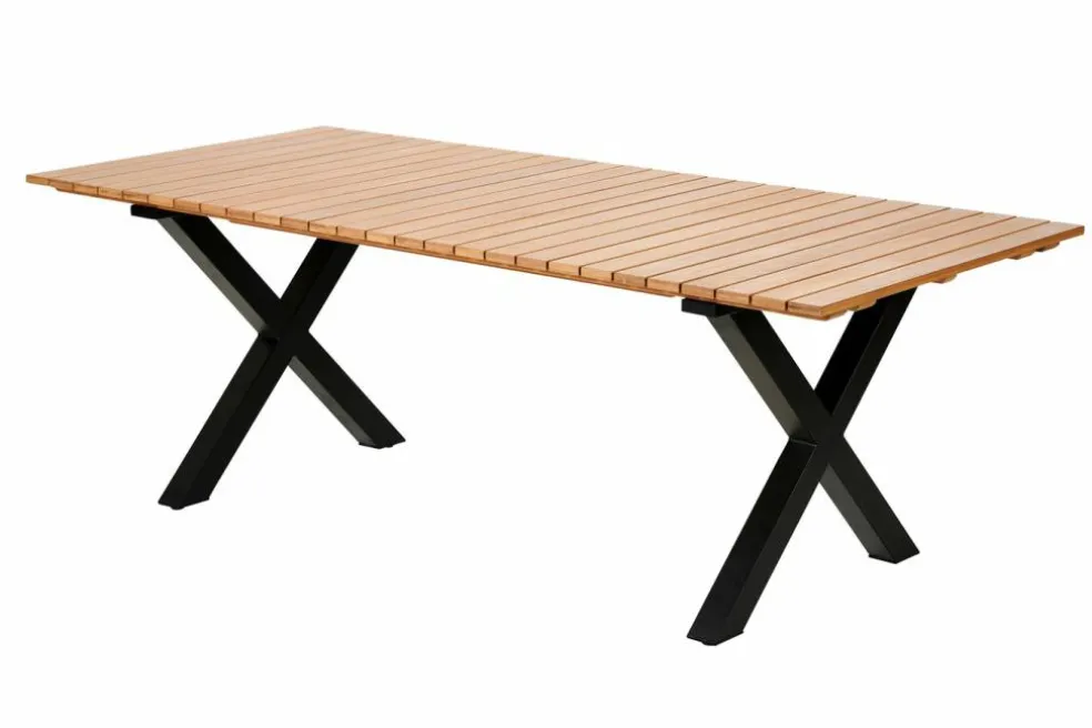 FORMAX Table De Jardin Avec Pieds X Natural/noir