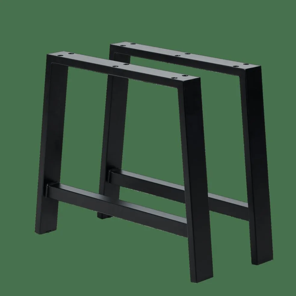 FORMAX Table De Jardin Avec Pieds A Natural/noir