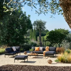 HANNA Chaise Longue Teck Noir