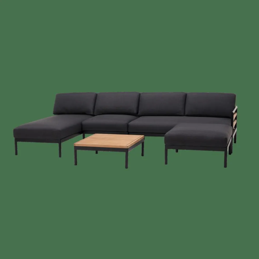 HANNA Lounge Teck Banc Noir