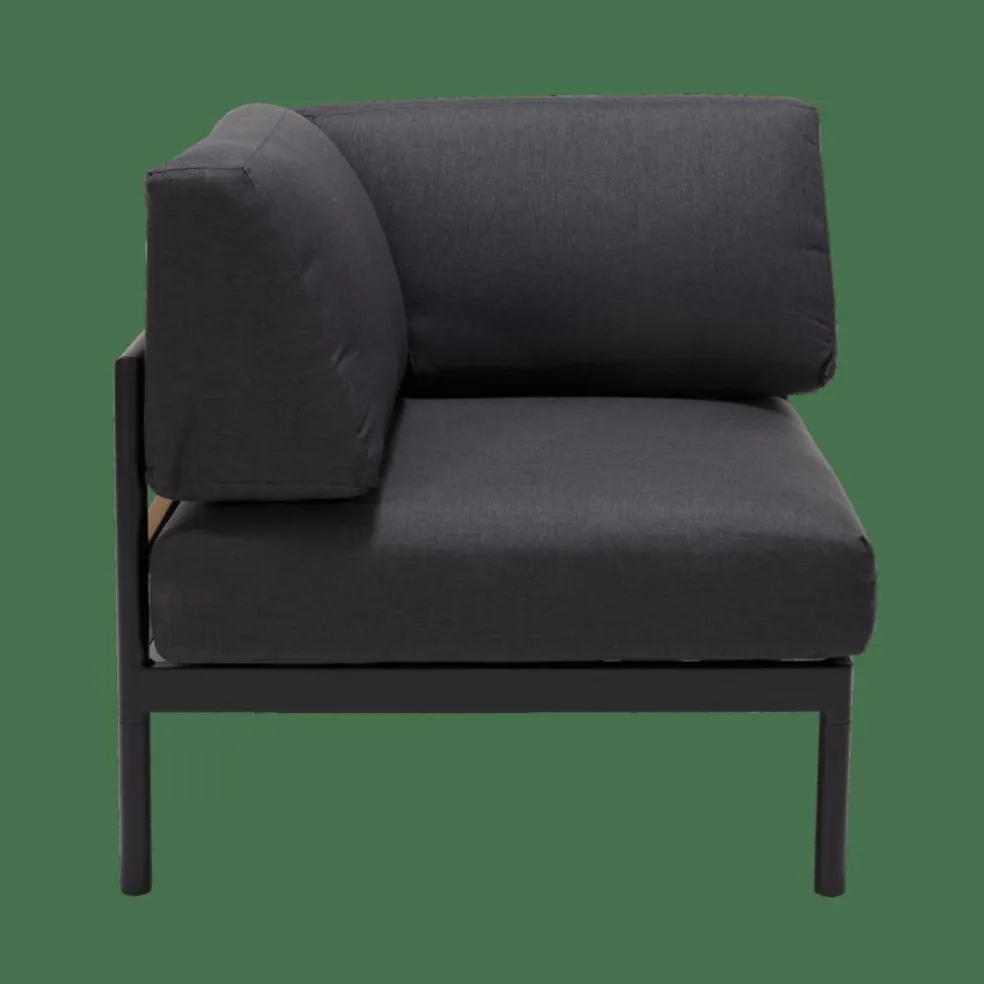 HANNA Lounge Teck Fauteuil Coin Noir