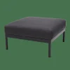 HANNA Lounge Teck Repose-pied Noir, Naturel
