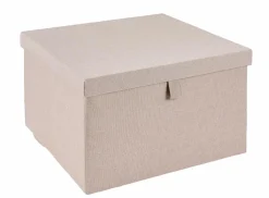 LINOLUX Boîte De Rangement Avec Couvercle Beige