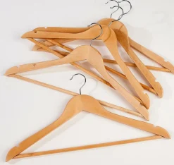 NEW WOOD Cintres Set De 5 Naturel