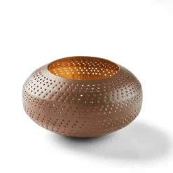 PERFORATO Support Bougie Chauffe-plat Brun