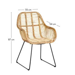 ROTAN Chaise De Salle à Manger Naturel