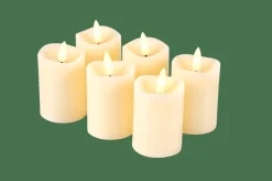 RUSTIC Bougies LED Set De 6 Ivoire