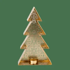 TREE Support Bougie Chauffe-plat Doré