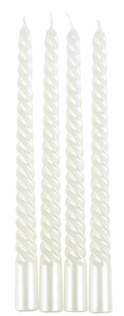 TWIST Bougies Torsadées Set De 4 Orange