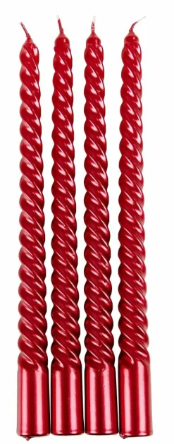 TWIST Bougies Torsadées Set De 4 Orange