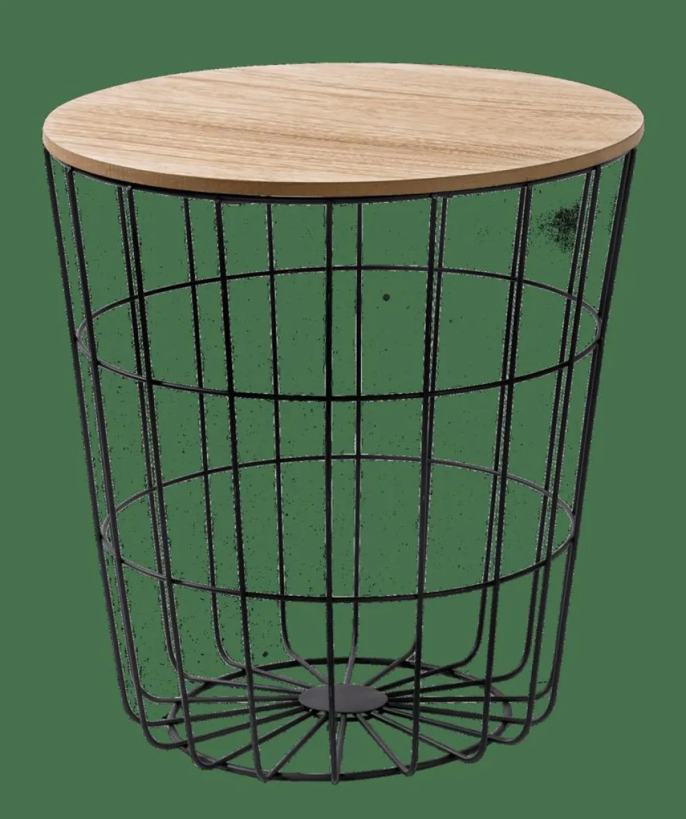 WIRE Table D'appoint Noir, Naturel