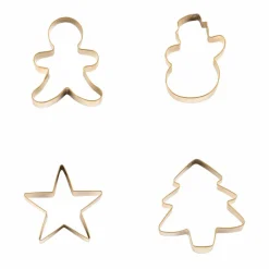 X-MAS Set à Pâtisserie 4P. Spatule Avec 3 Emporte-pièces Doré, Multicolore