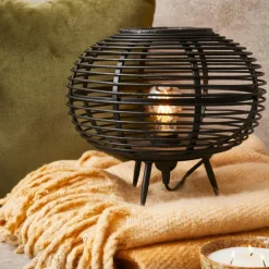 ZANZI Lampe De Table E27 Noir